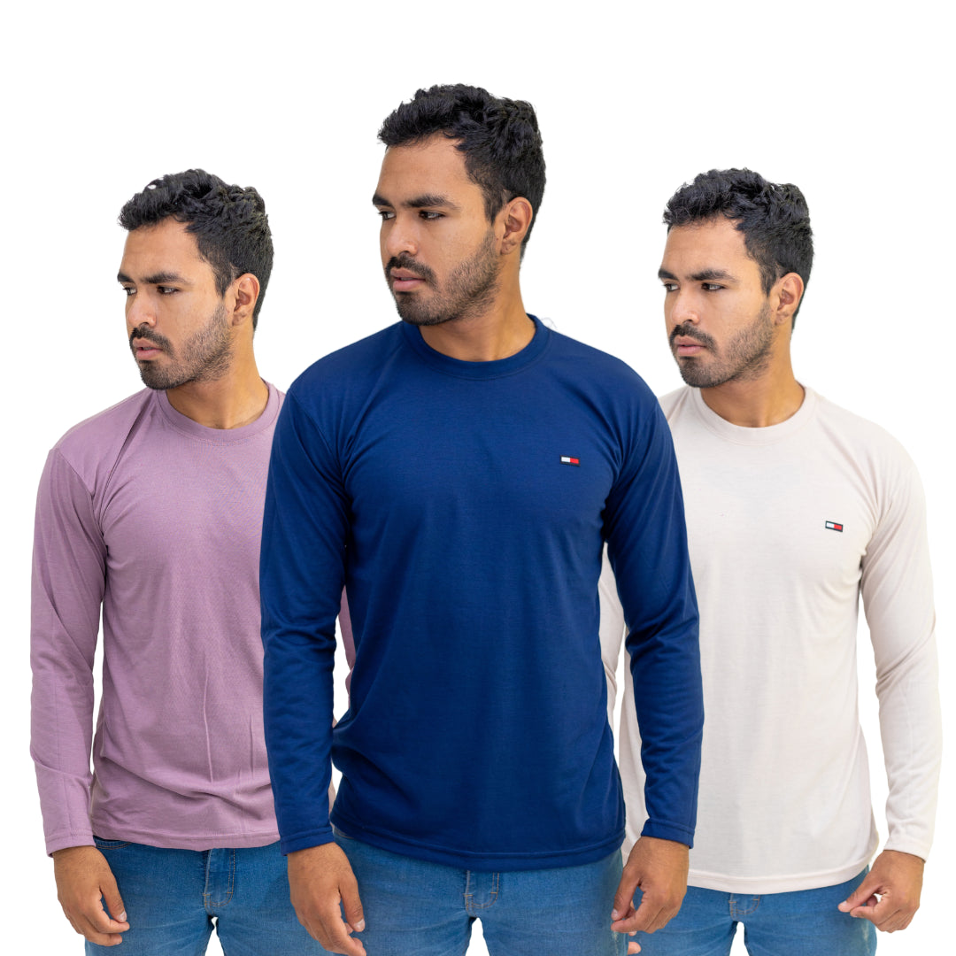🔥PACK SORPRESA x 3 Polos MANGA LARGA BASICO - 1 Pack x S/22.50