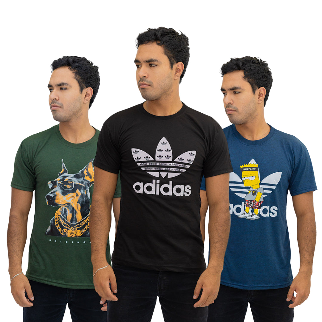 🔥PACK SORPRESA x 3 Polos MANGA CORTA ESTAMPADO - 1 Pack x S/19.50