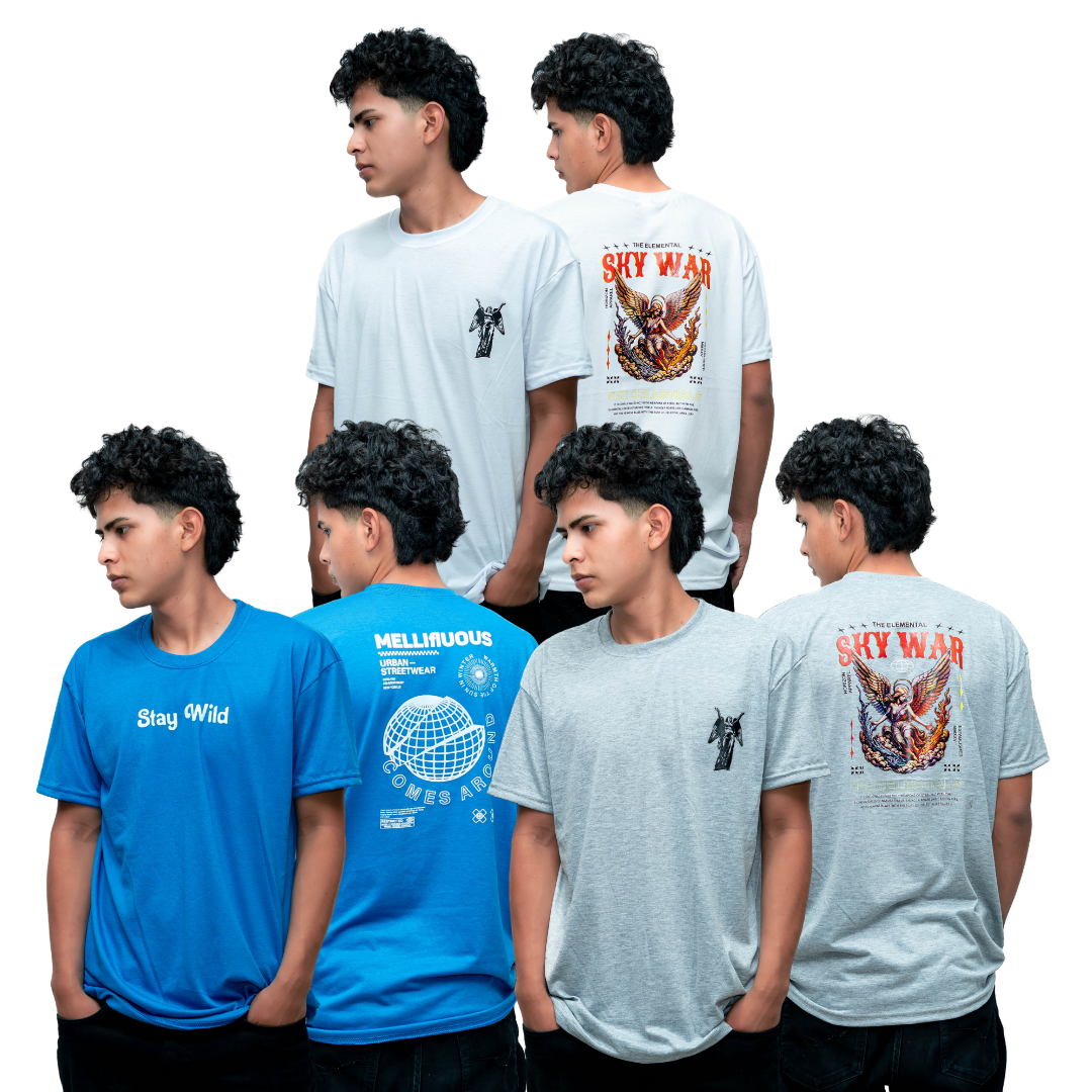 🔥PACK SORPRESA x 3 MANGA CORTA 2 ESTAMPADO- 1 Pack x S/22.50