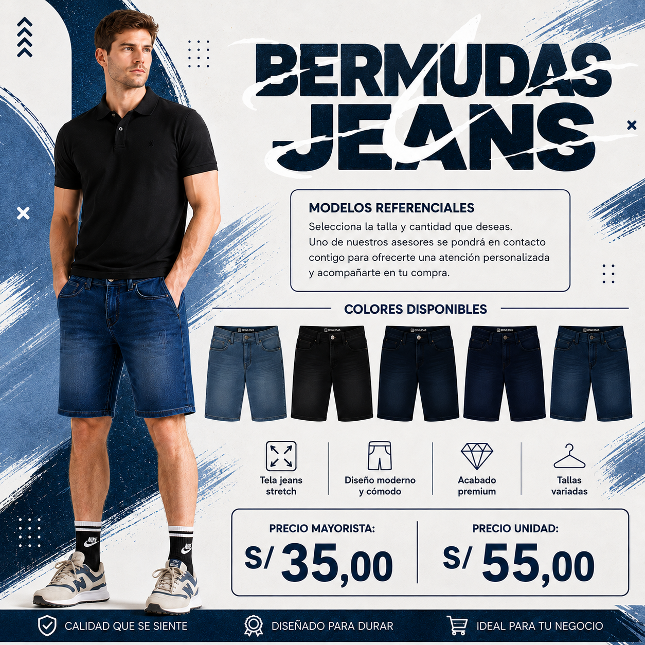 BERMUDA JEANS STRECH