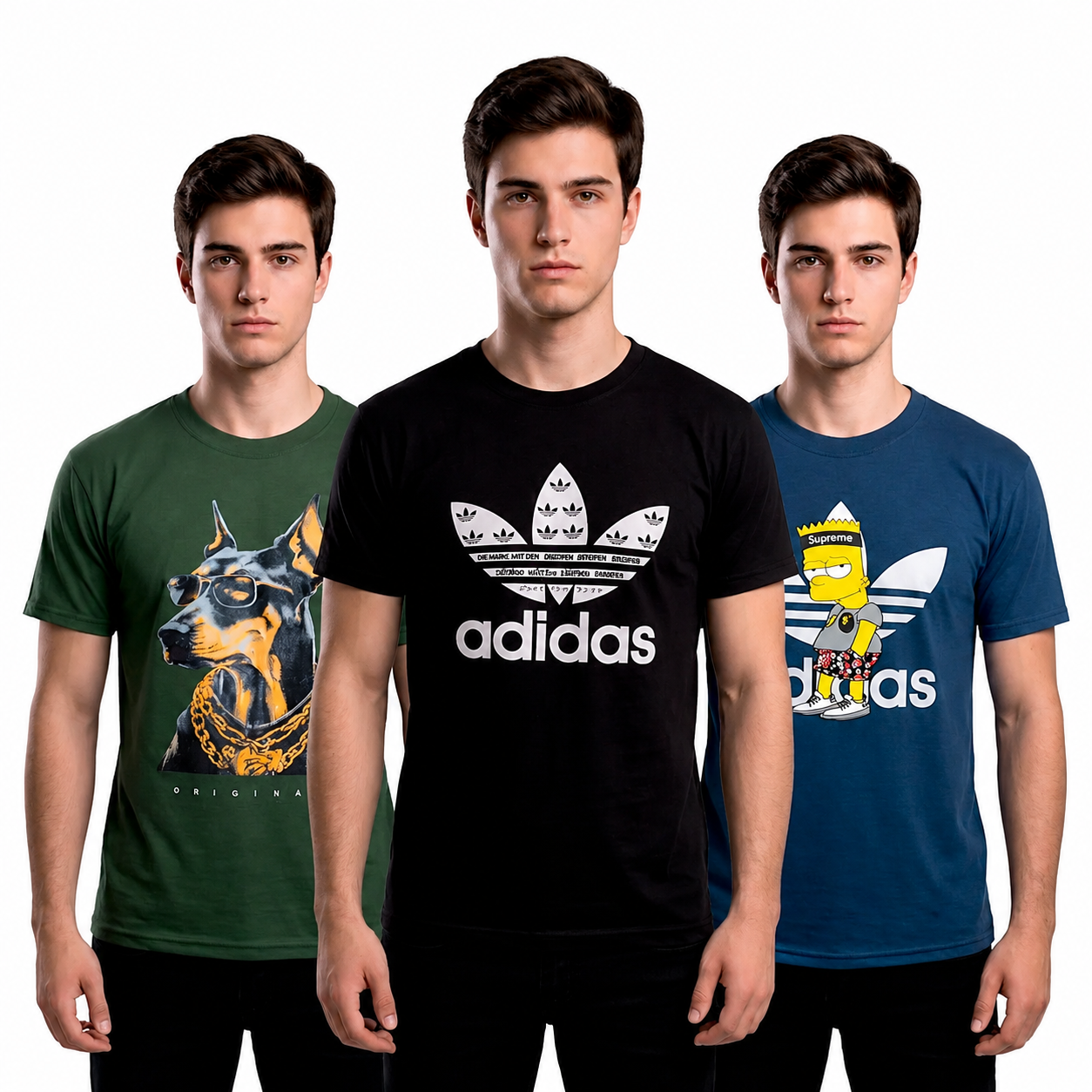 SET MISTERIOSO x 3 POLOS M/C ESTAMPADO