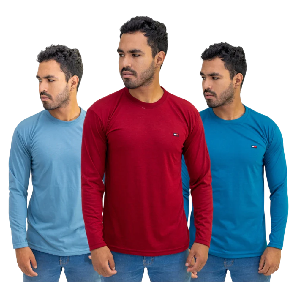 🔥PACK SORPRESA x 3 Polos MANGA LARGA BASICO - 1 Pack x S/22.50