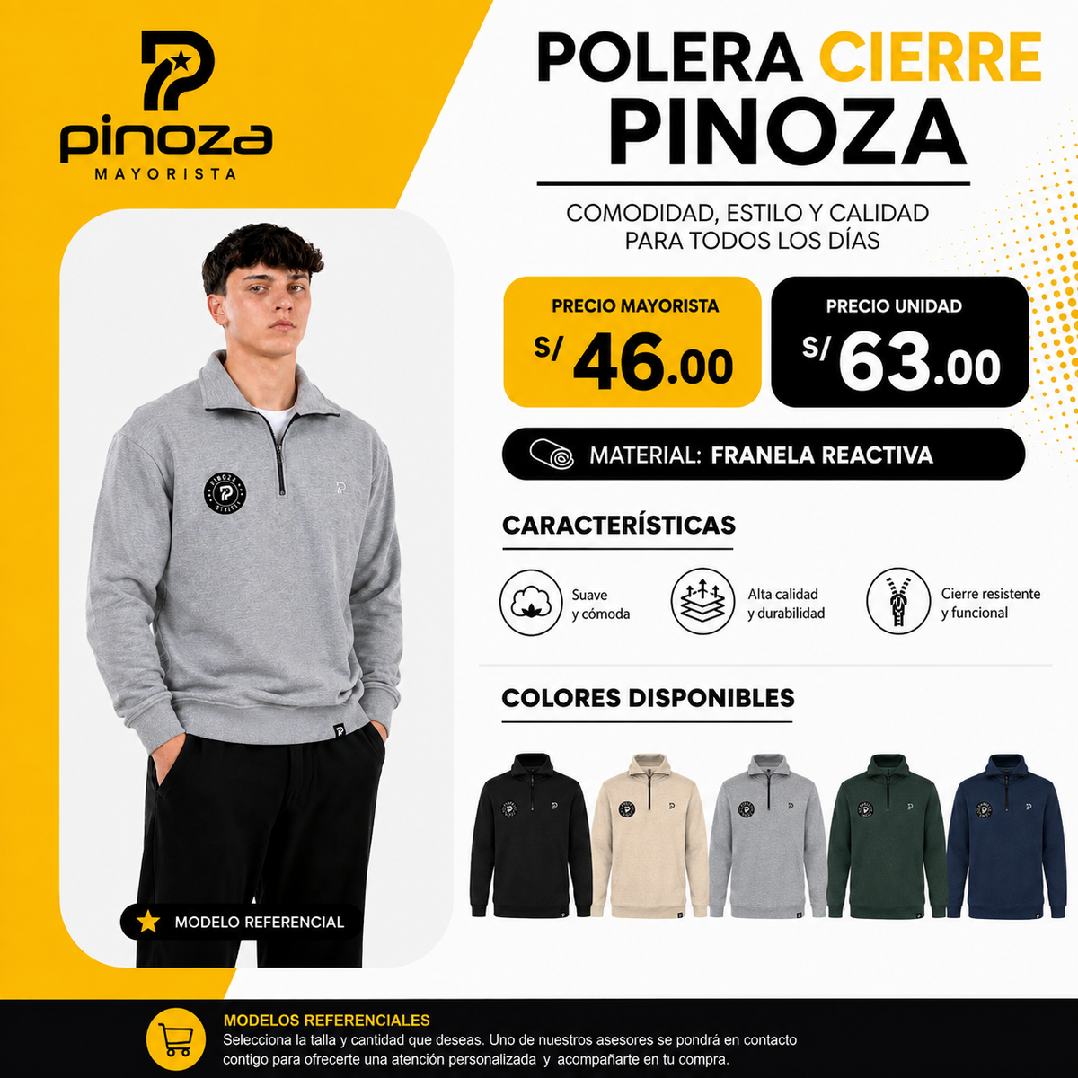 POLERA CAMISERO CIERRE PINOZA