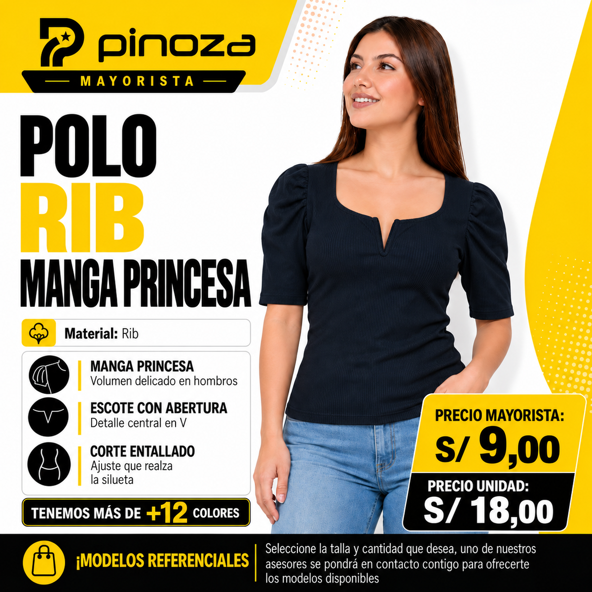 POLO RIB MANGA PRINCESA