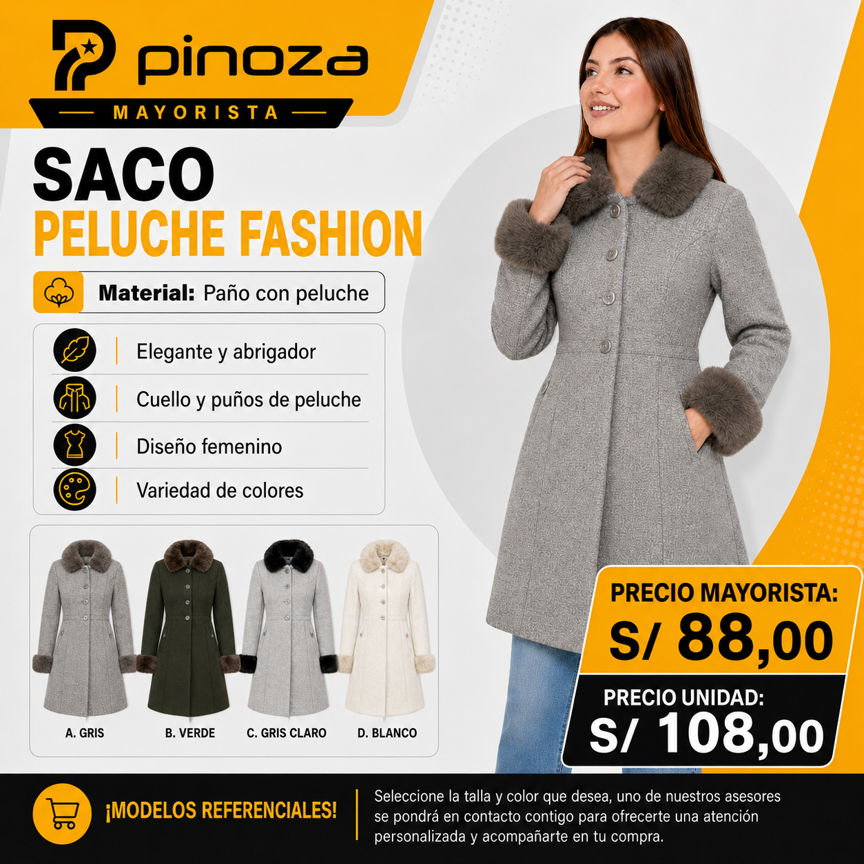 SACO PELUCHE FASHION