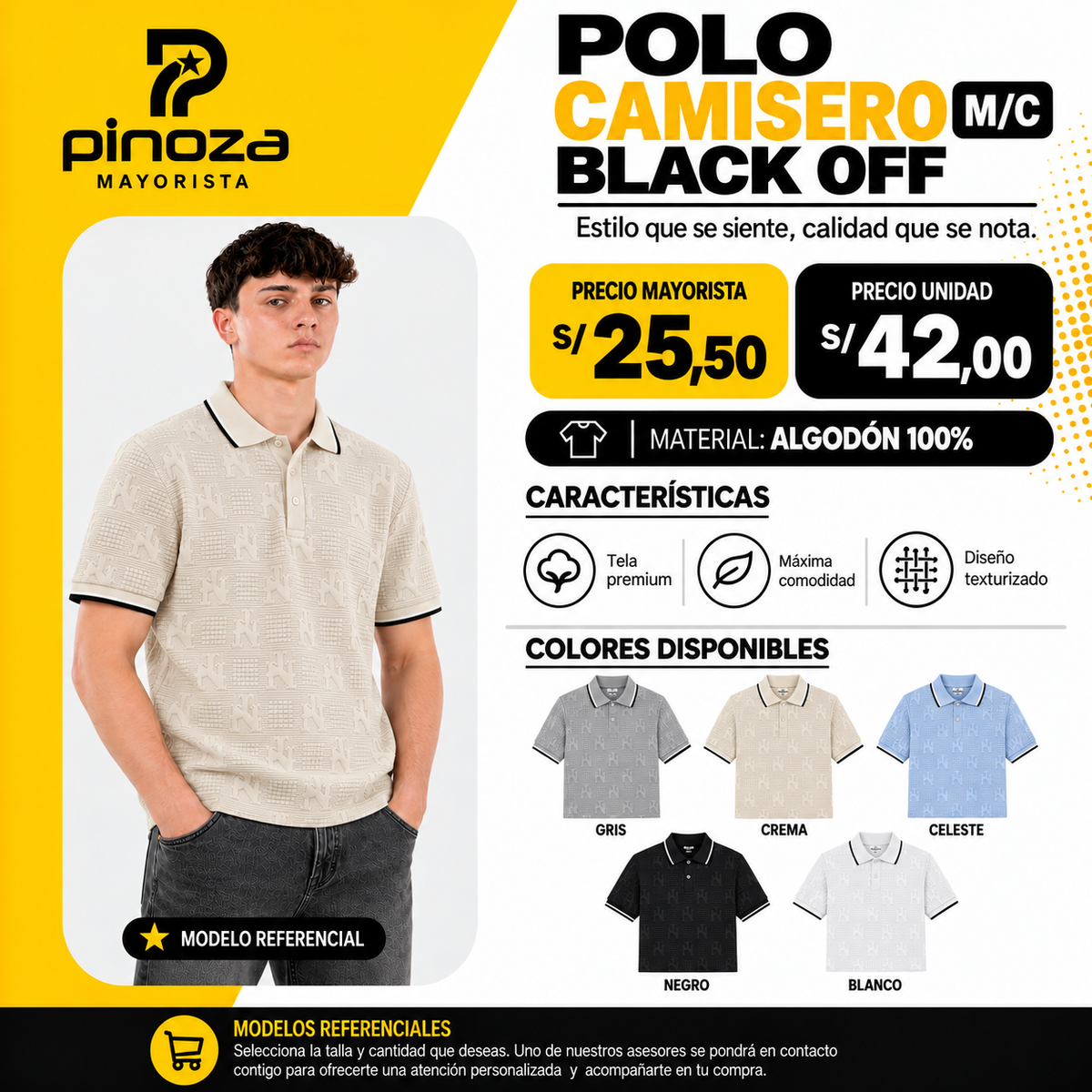 POLO CAMISERO M/C BLACK OFF