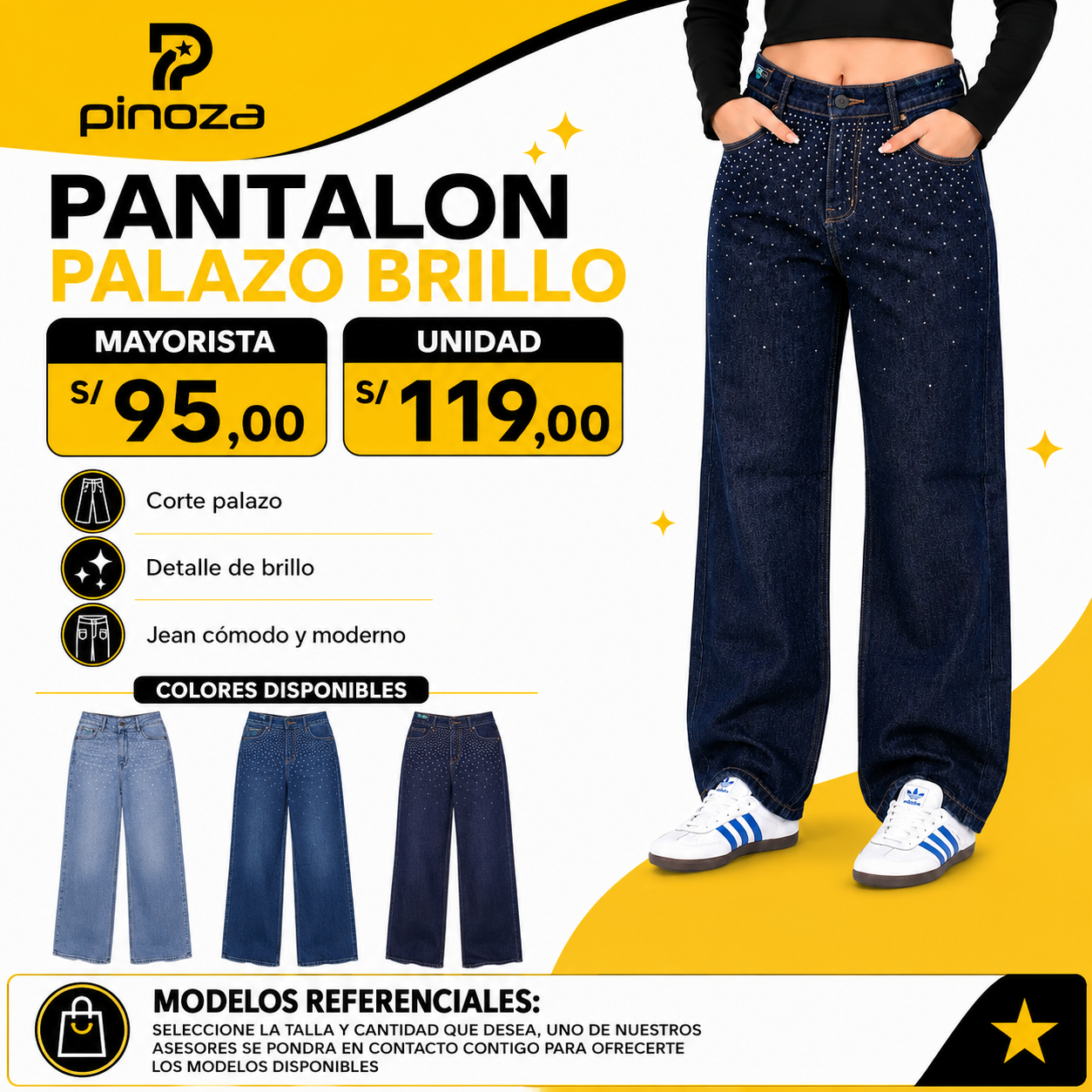 PANTALON PALAZO BRILLO