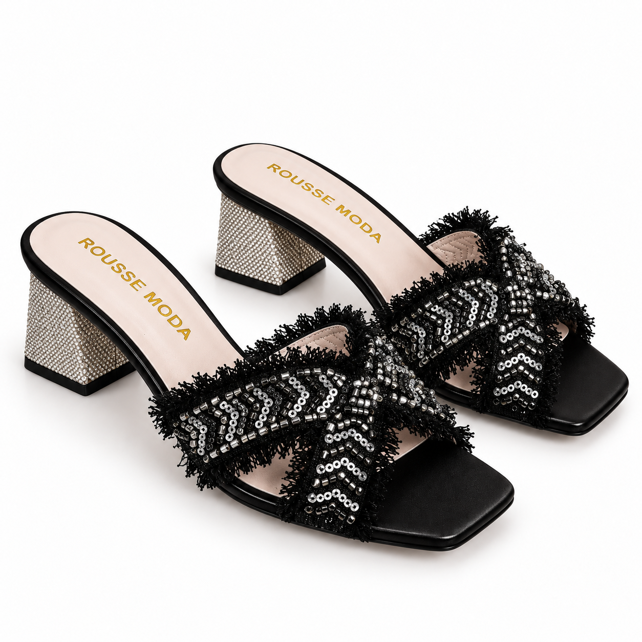 SANDALIA BRILLO NEGRO