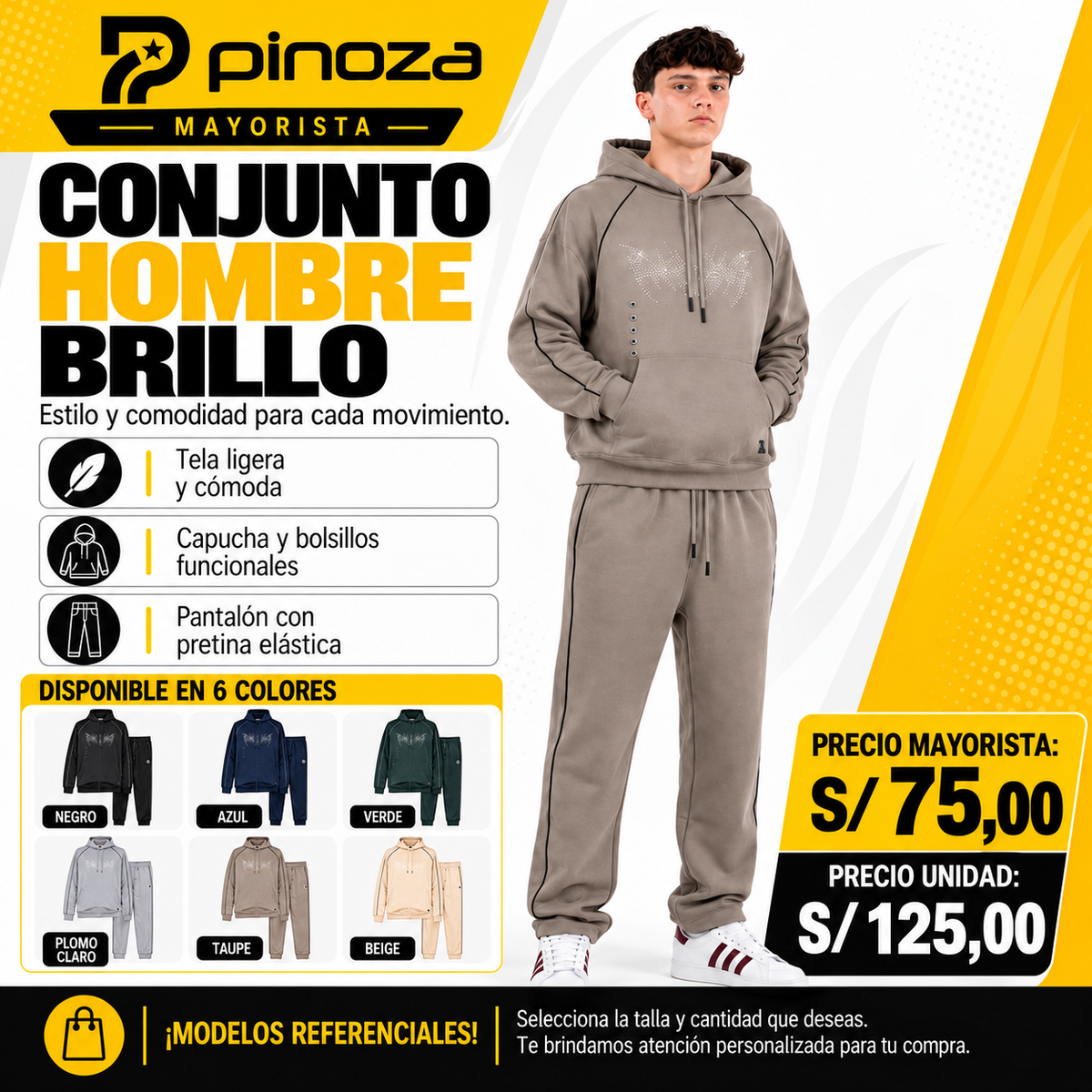 CONJUNTO FRANELA BRILLO HOMBRE