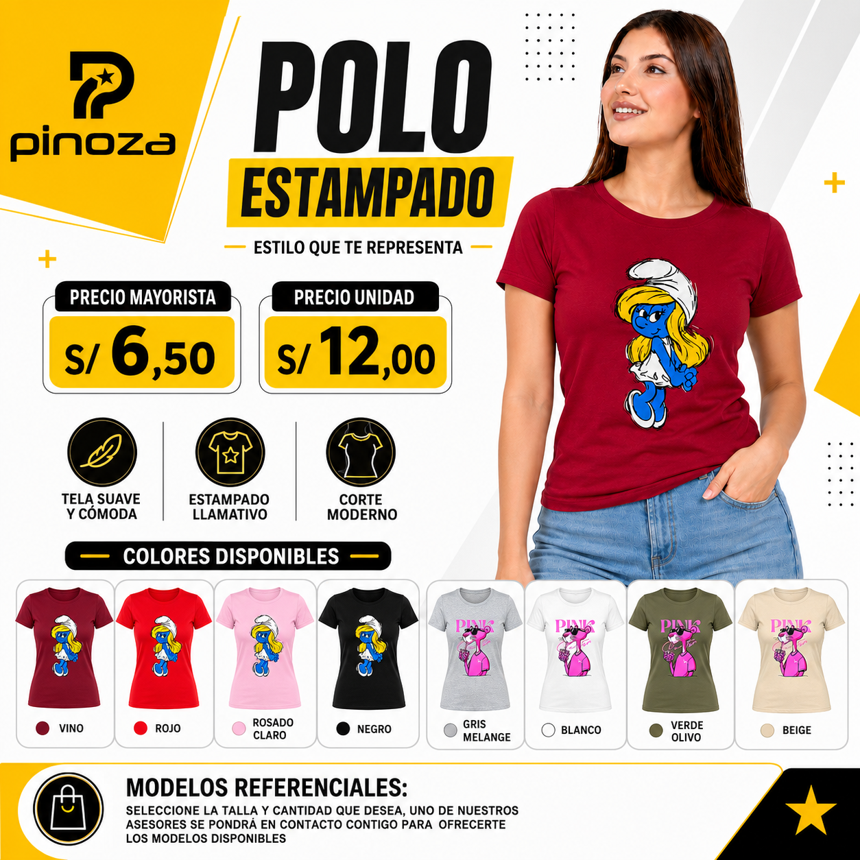 POLO ESTAMPADO M/C DAMA