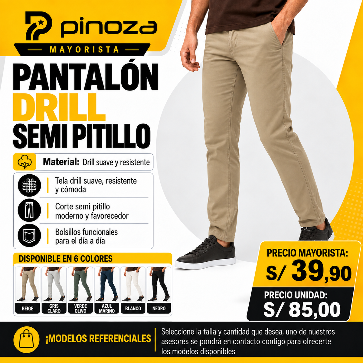 PANTALÓN DRILL SEMI P.