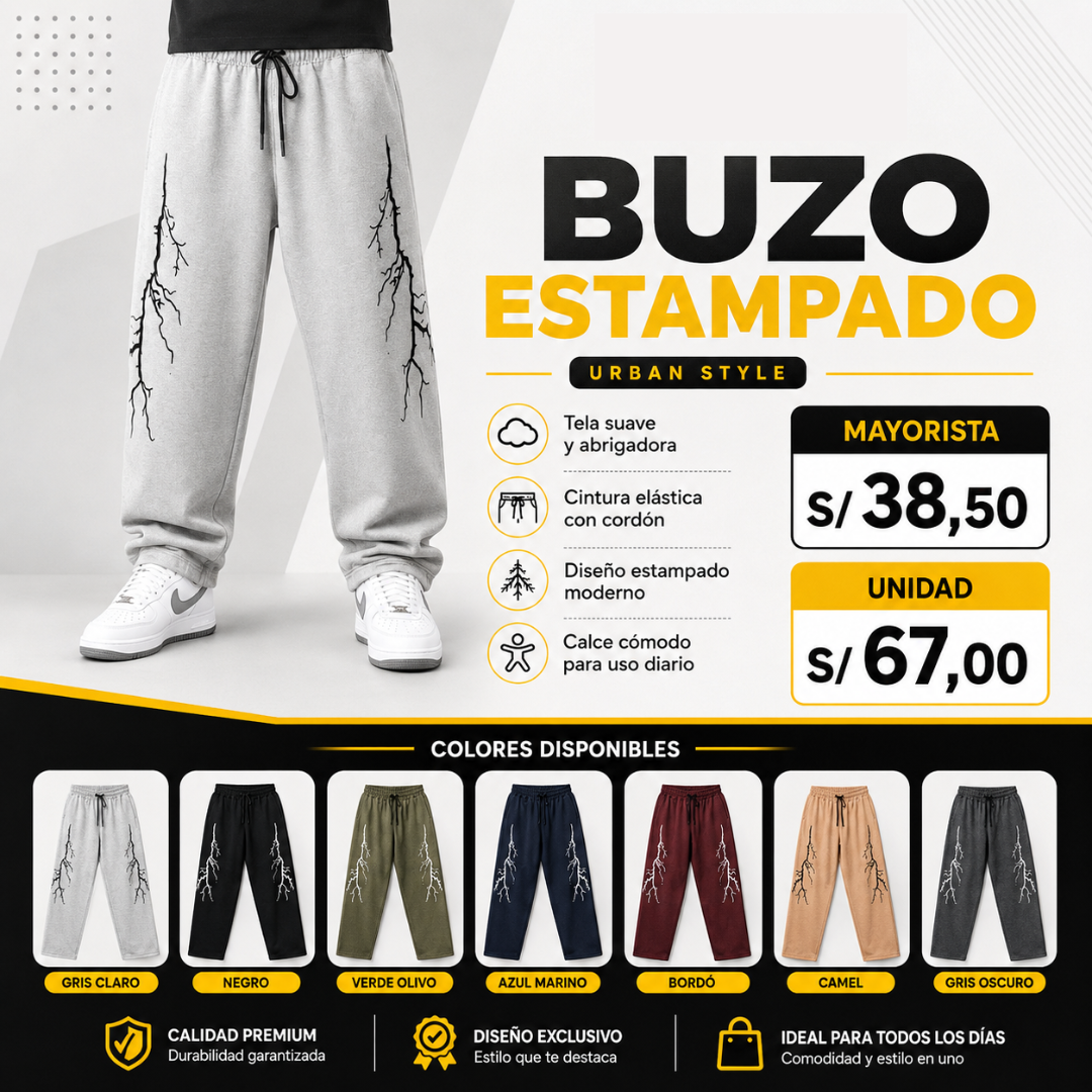 BUZO RECTO ESTAMPADO