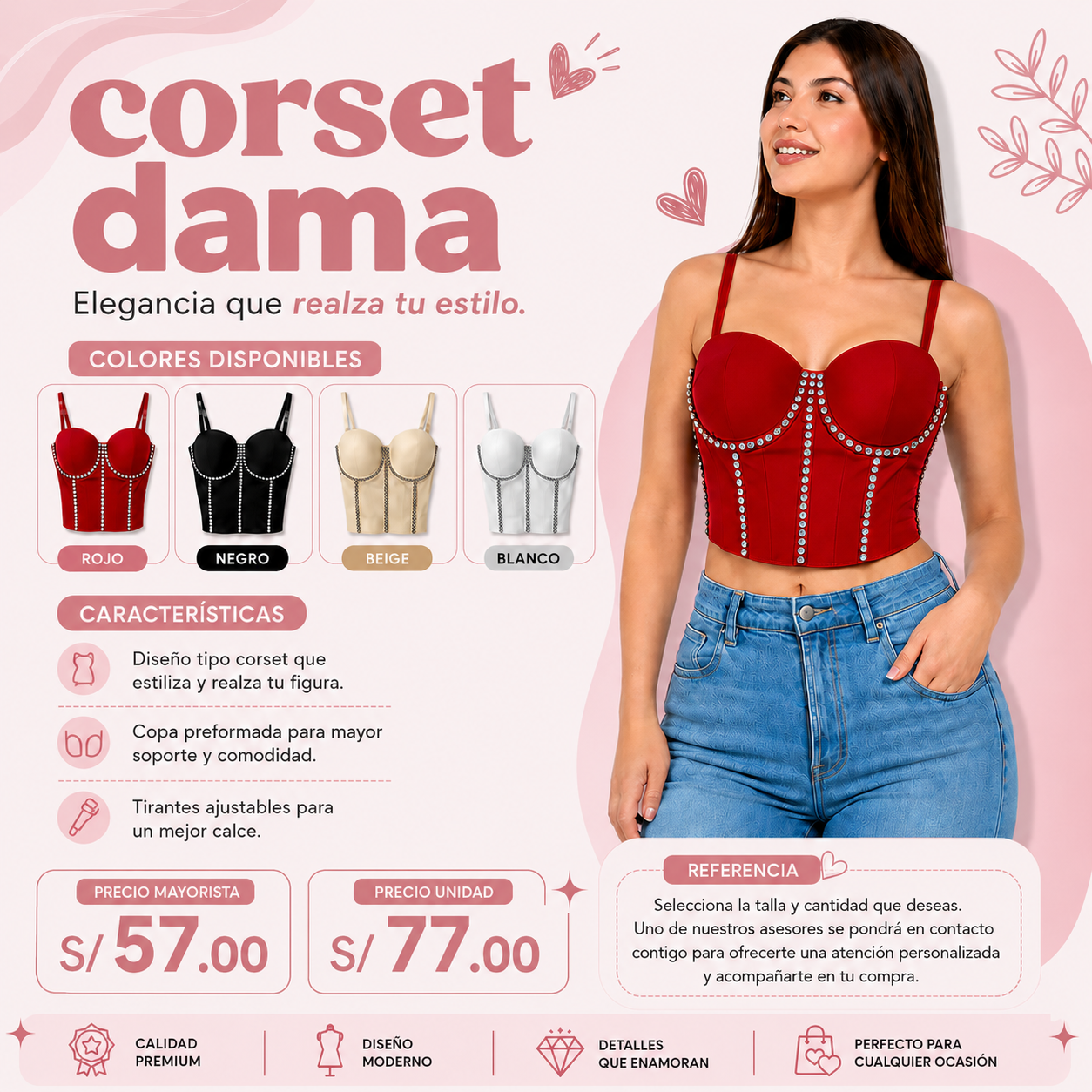 CORSET DAMA PUSH UP