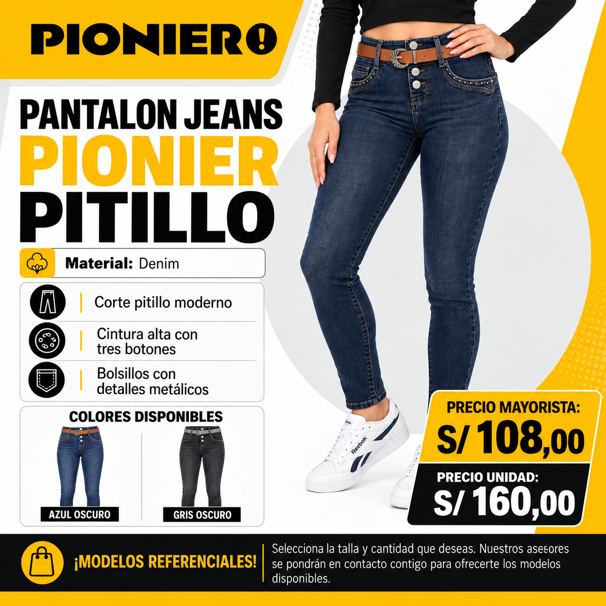PANTALON JEAN HICH CNT/PTL PIONIER