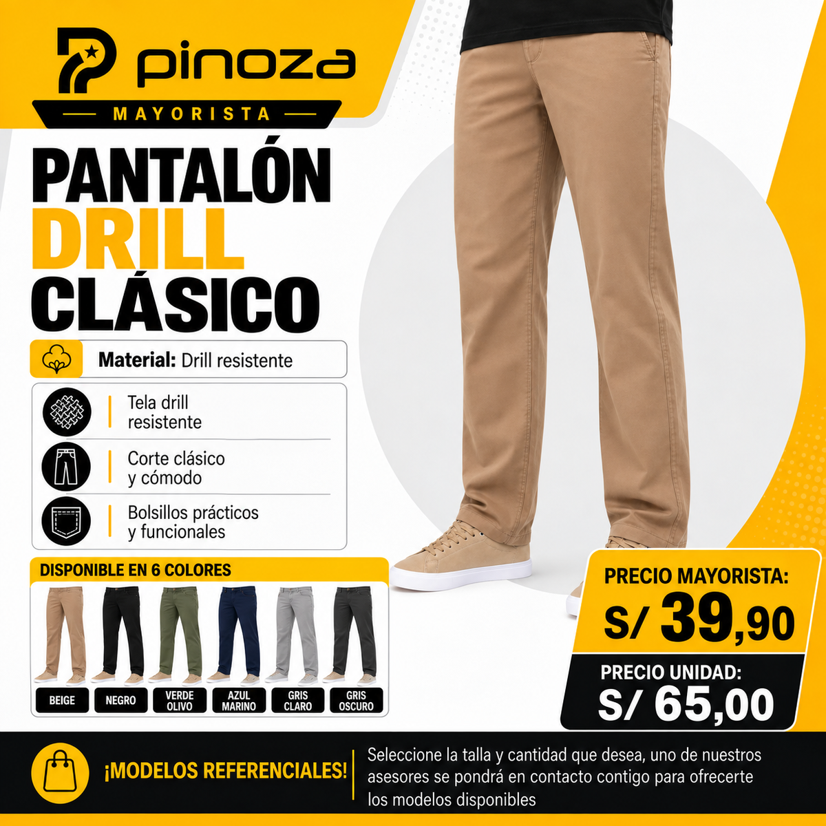 PANTALÓN DRILL CLASICO
