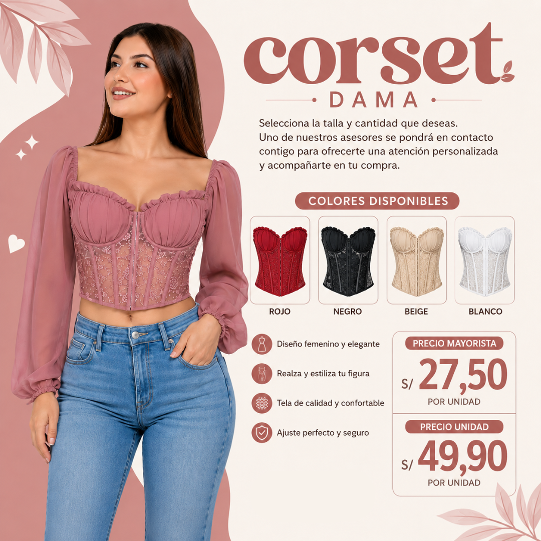 CORSET ROSE ELEGANCE