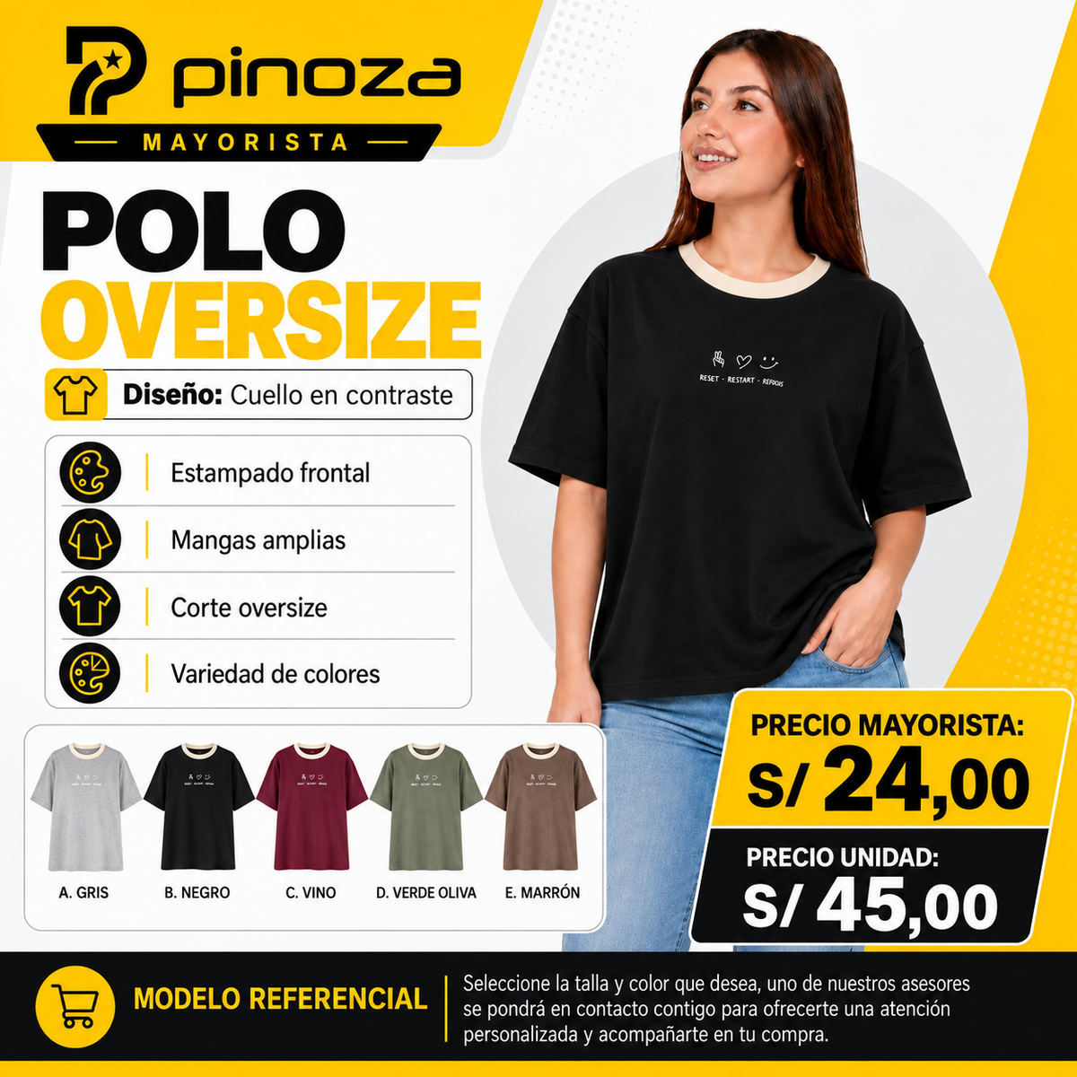 POLO OVERSIZE M/C DAMA