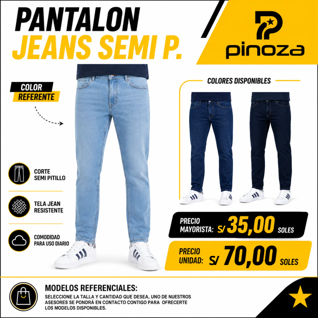 PANTALON JEAN SEMI P.