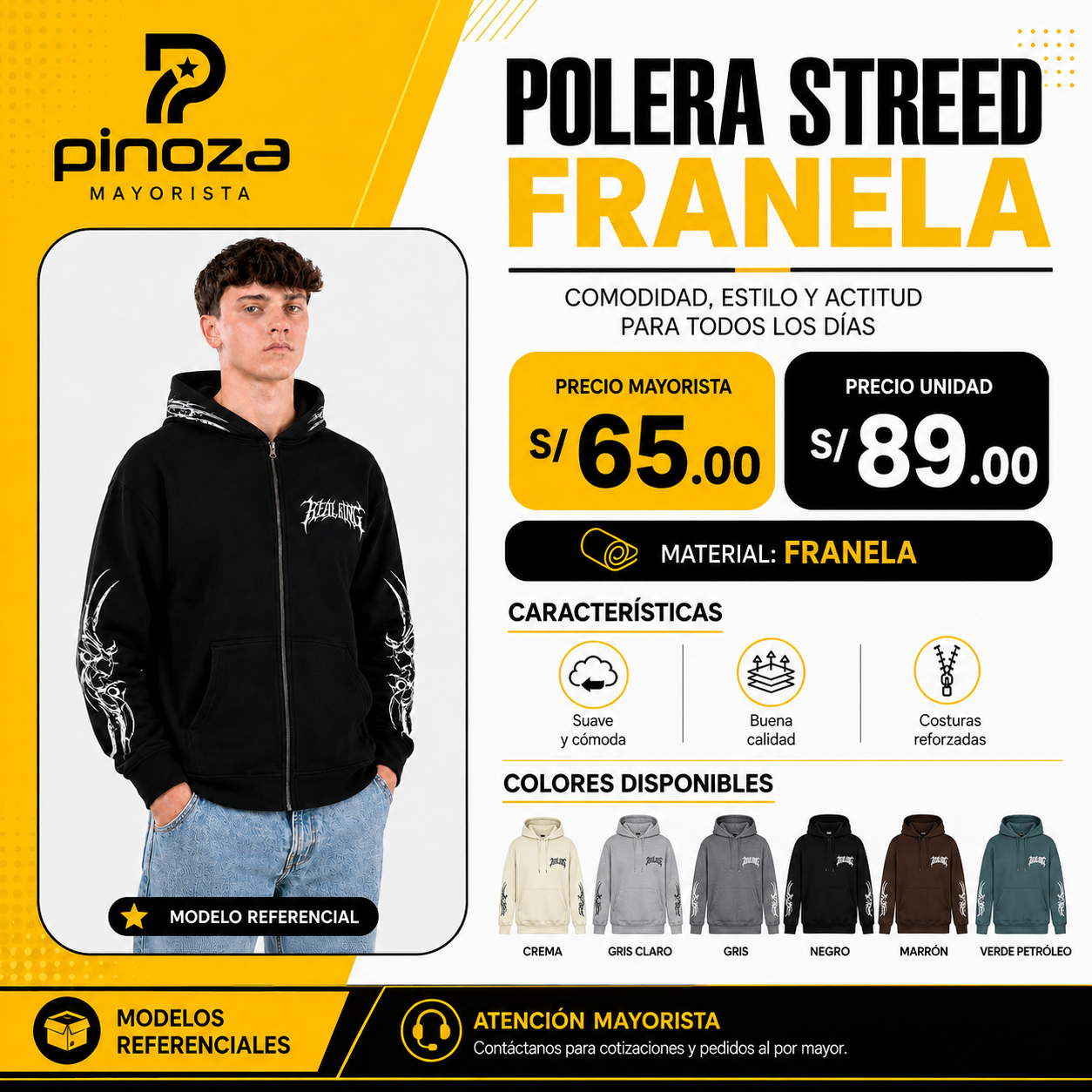 POLERA STREED FRANELA