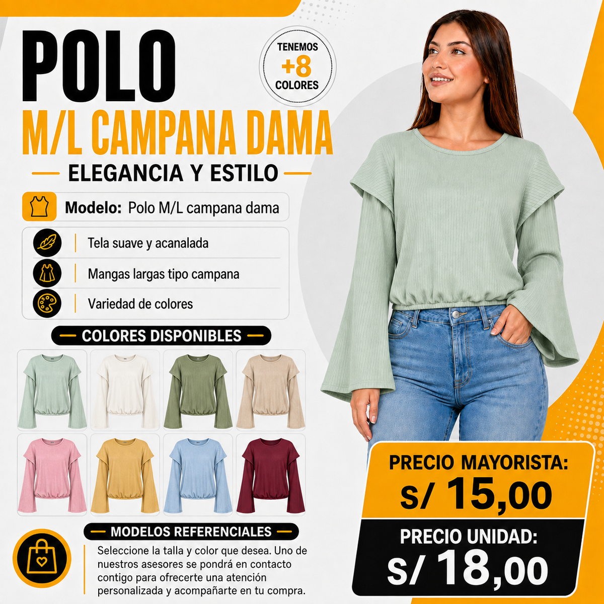 POLO M/L CAMPANA DAMA