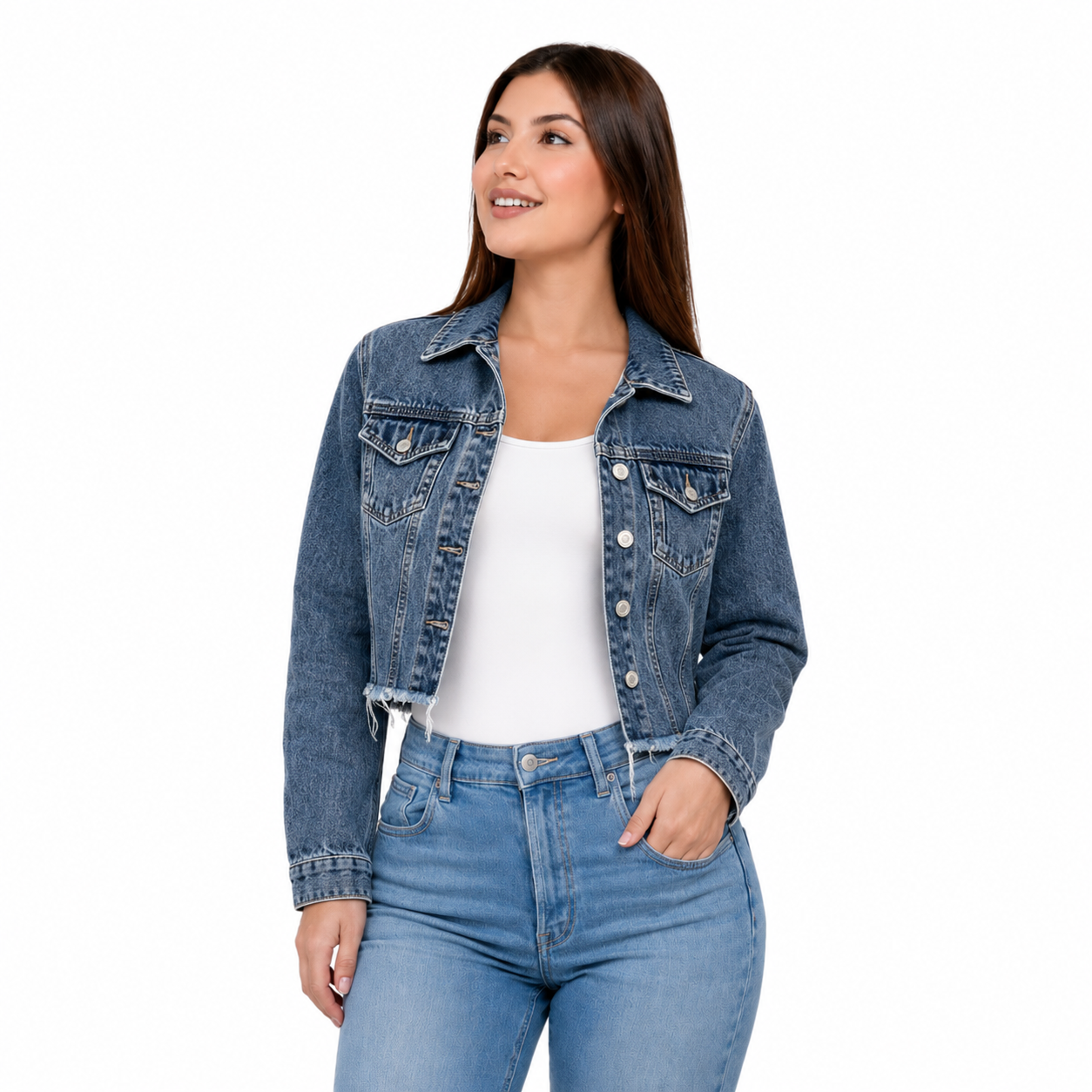 CASACA JEANS CROP