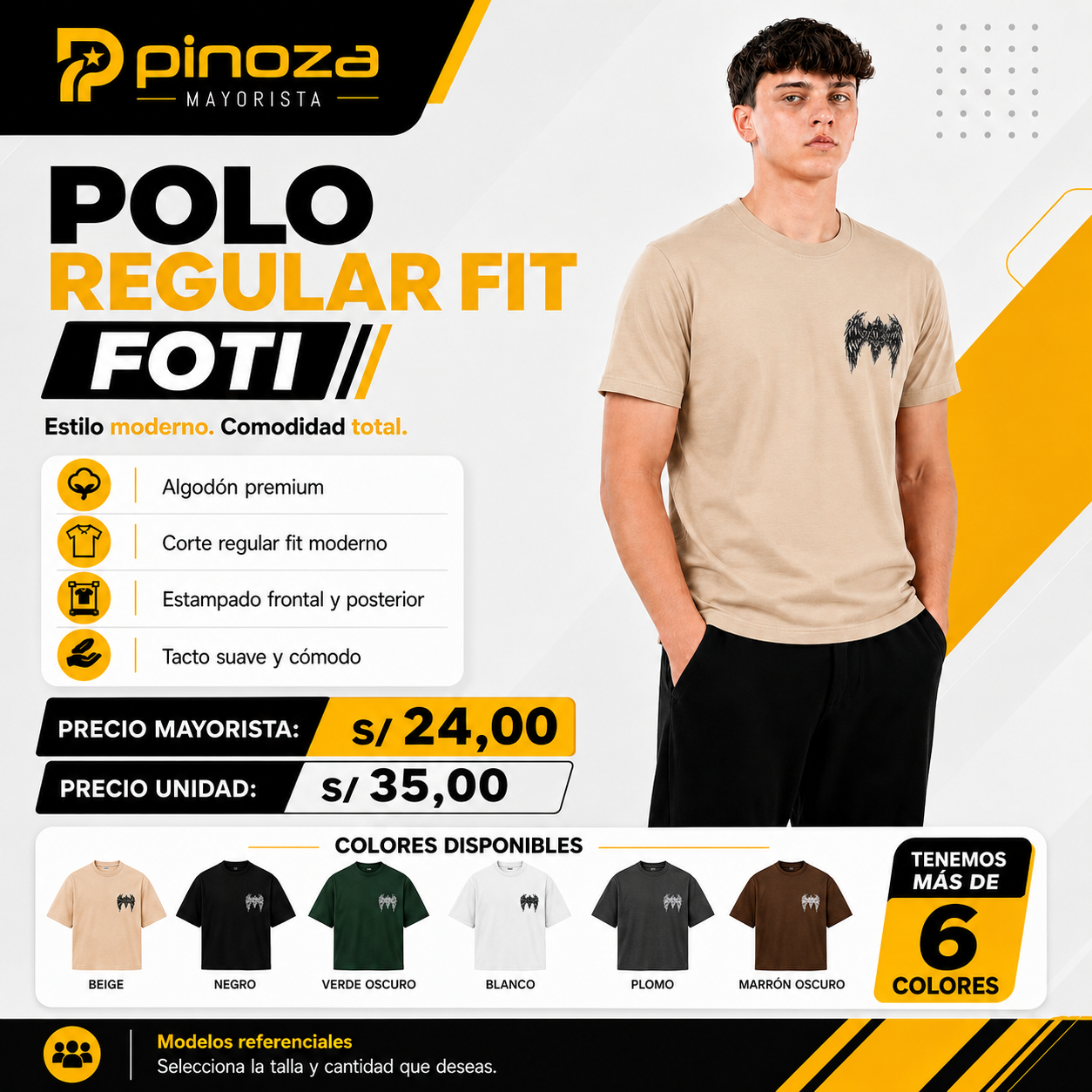 POLO REGULAR FIT PIEDRA M/C