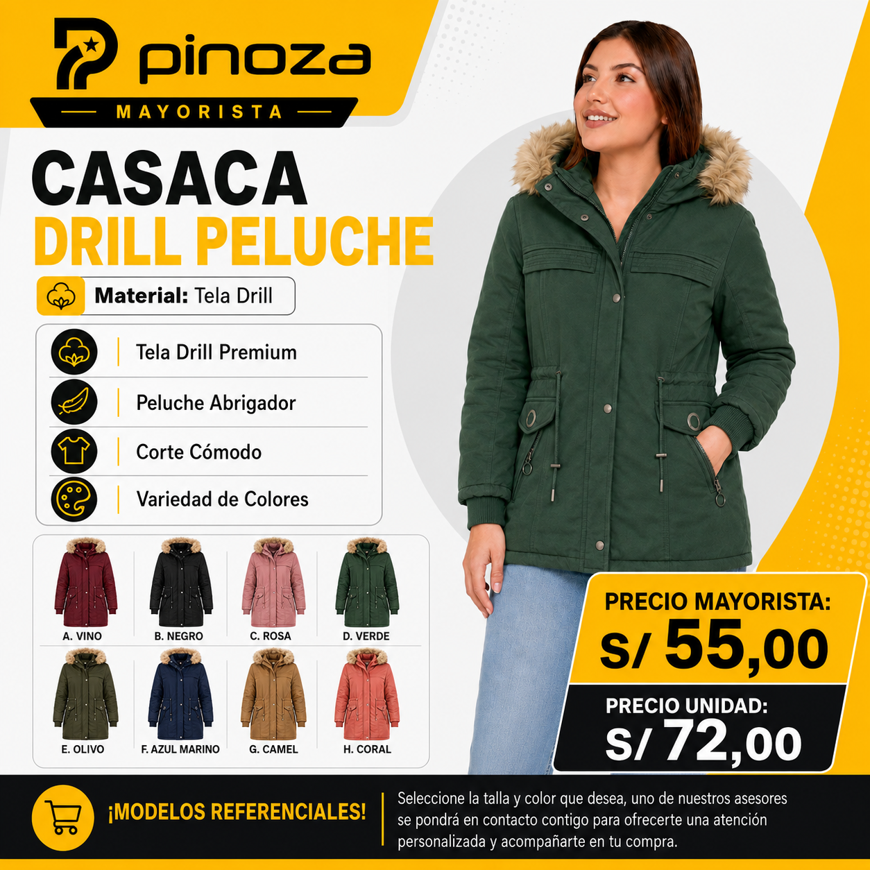 CASACA DRILL PELUCHE
