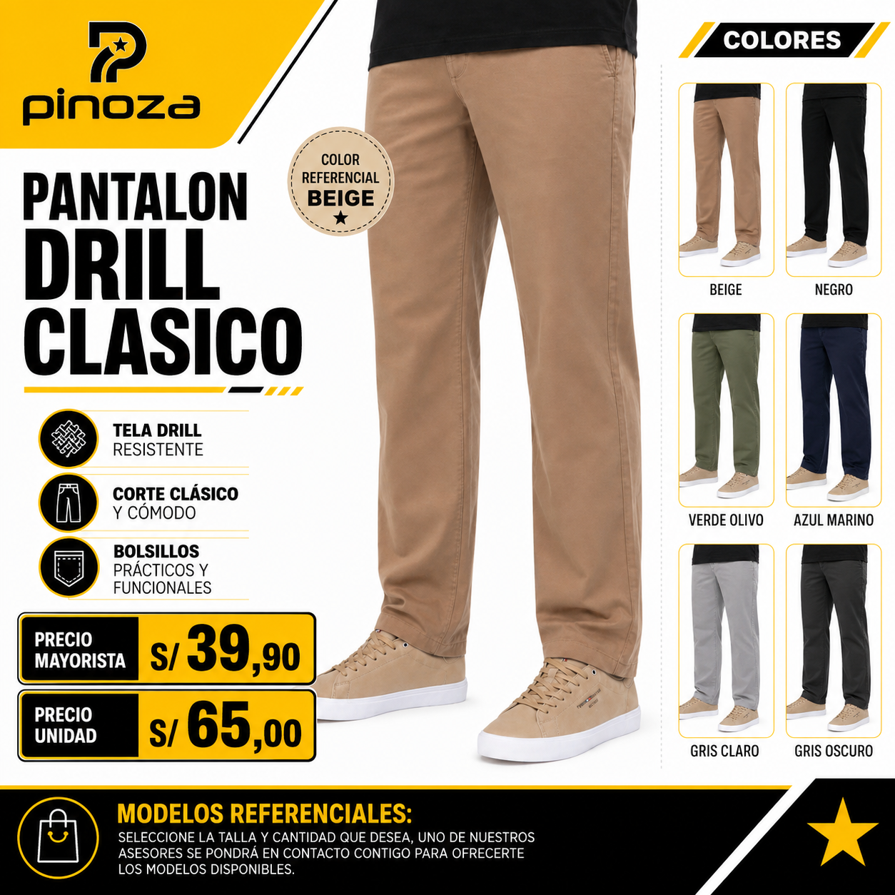 PANTALÓN DRILL CLASICO