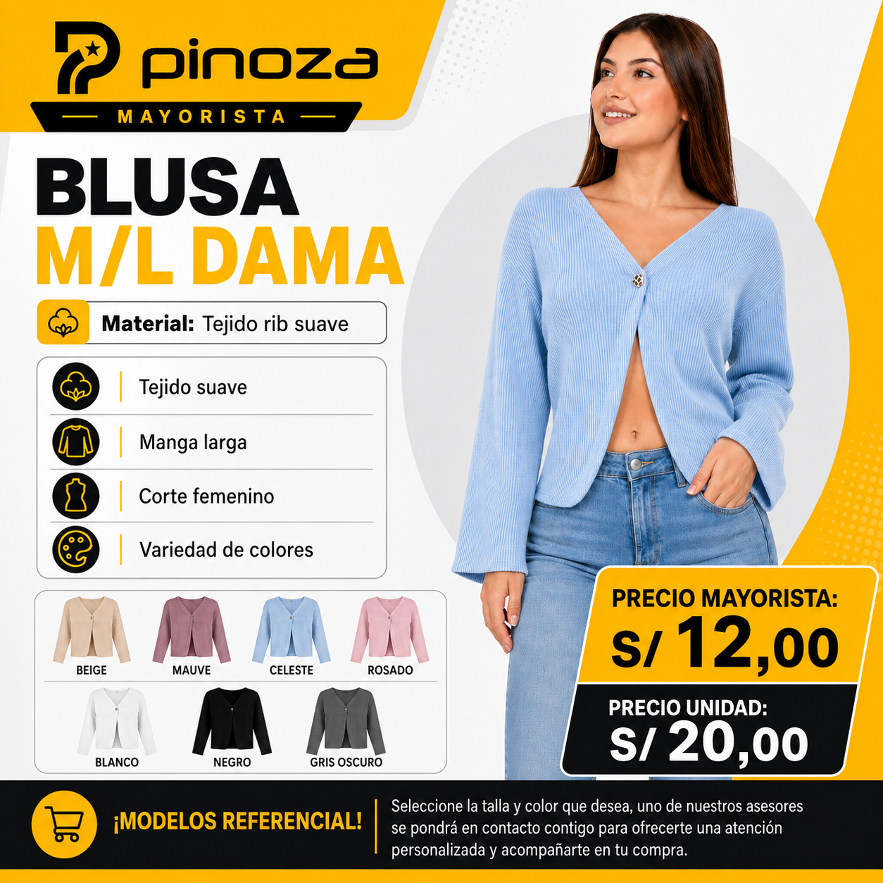 POLO BLUSA M/L DAMA