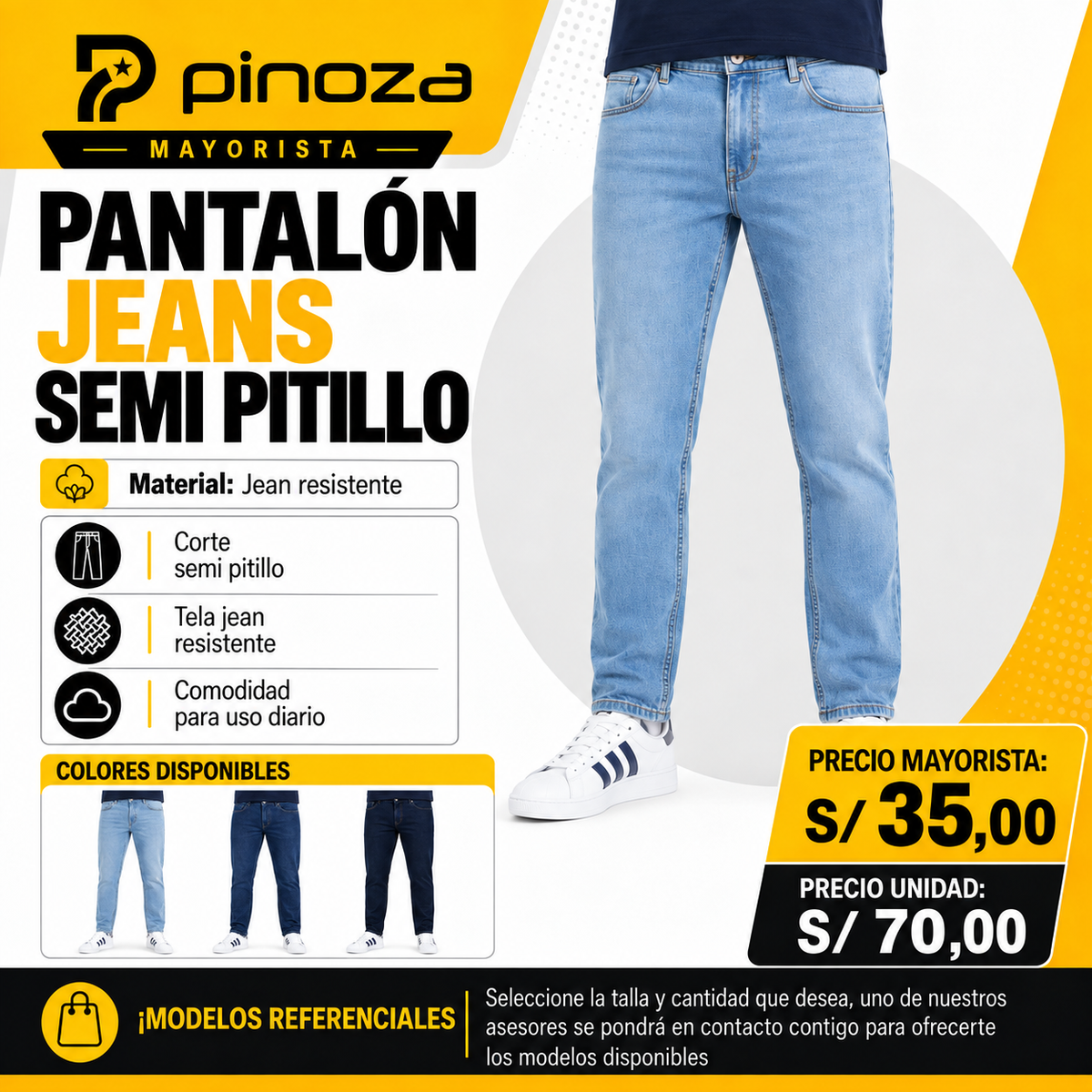 PANTALON JEAN SEMI P.