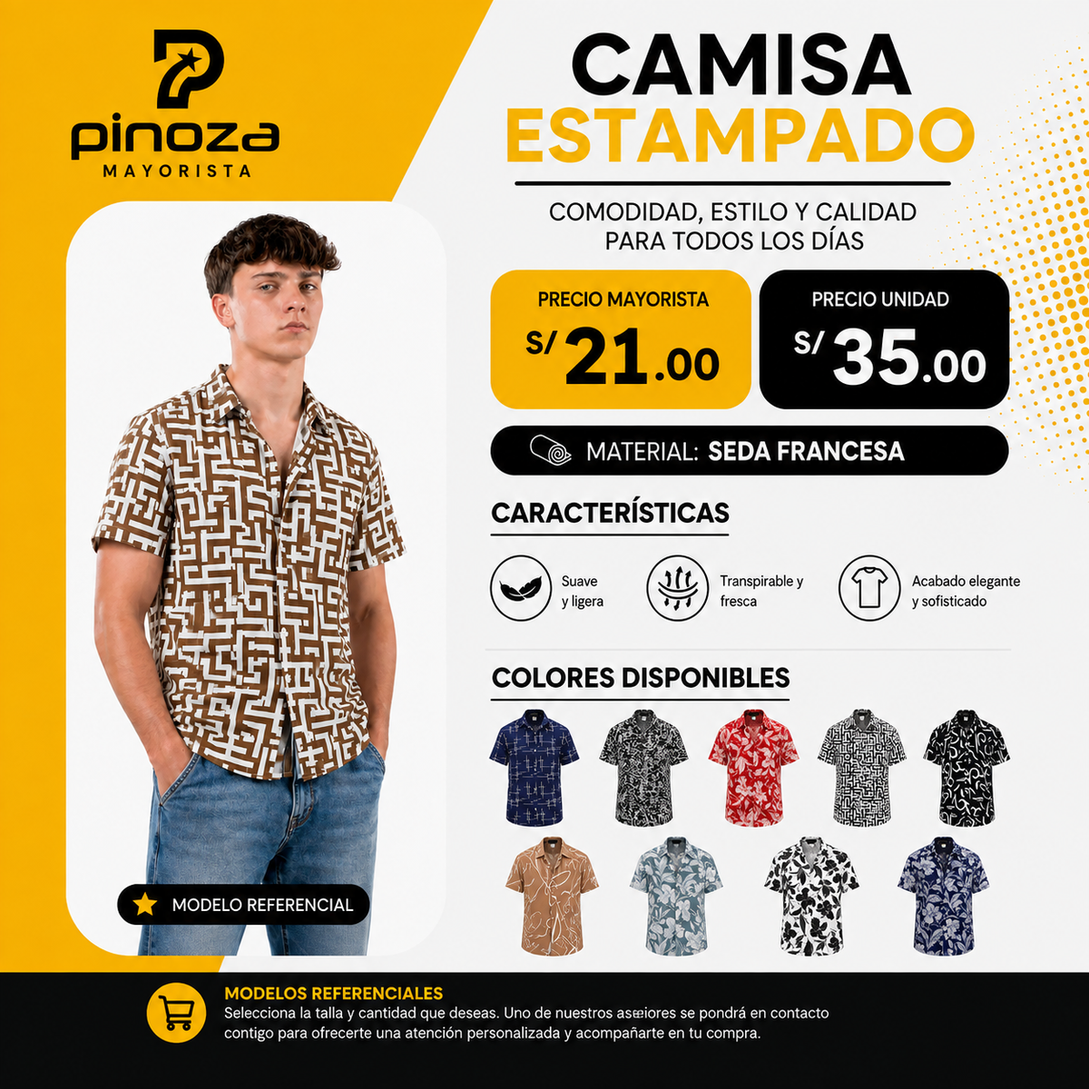 CAMISA ESTAMPADO SEDA F.