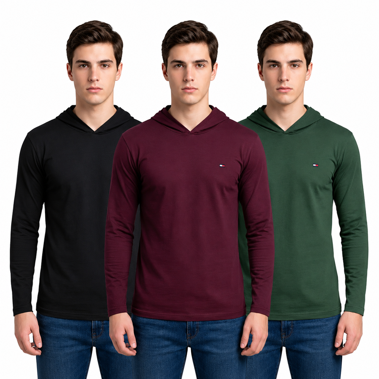 SET MISTERIOSO x 3 POLOS M/L CAPUCHA