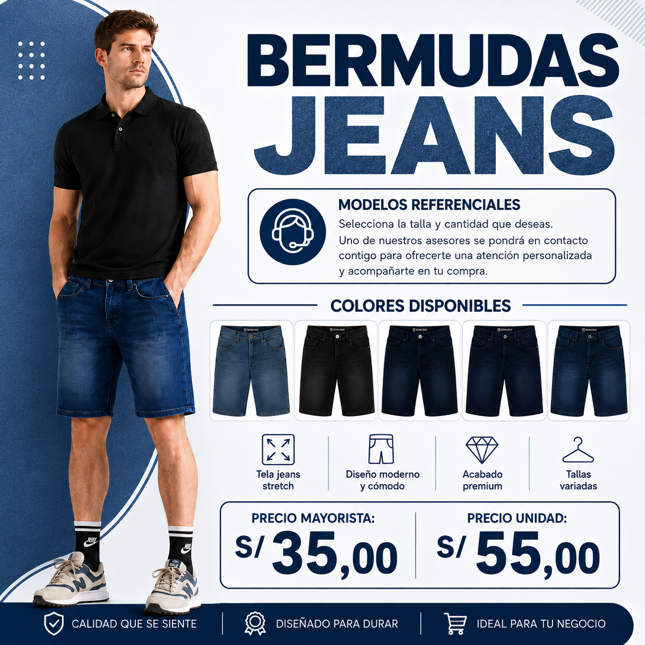 BERMUDA JEANS STRECH